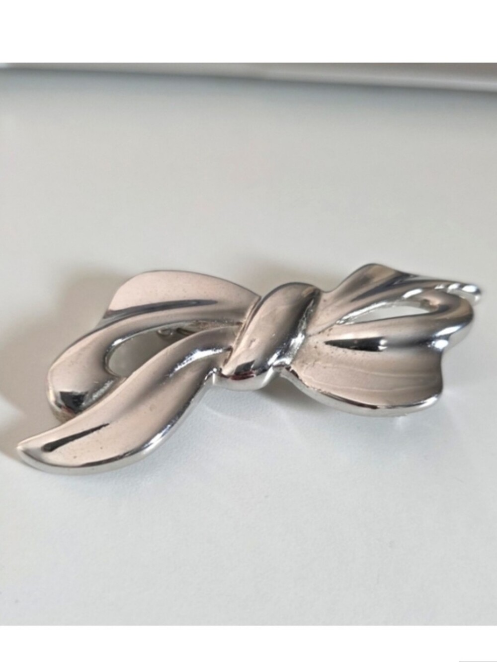 Silver Bow Brooch